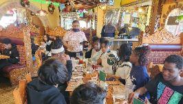students dinning at Azteca Restaurant